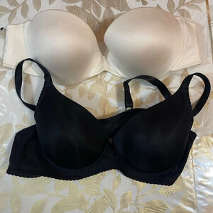 Set of 2 Maidenform Cup-Boosting Push-Up Bra - 34B black ivory